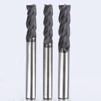 Quality Diamond Coated Tungsten Carbide 4 Long Flute End Mills 10mm For Graphite for sale