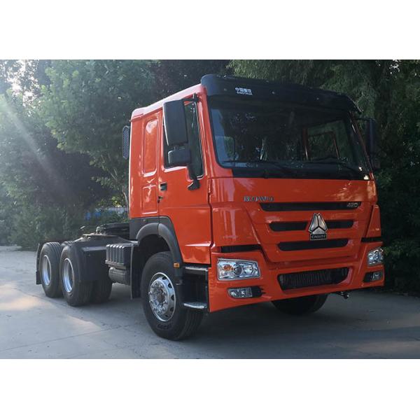 Quality Red 6x4 41T Truck Tractor Head 420Hp Howo N7 Tractor Left Hand for sale