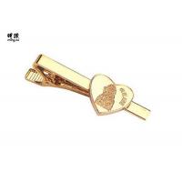 China Wedding Style Necktie Clips Pins , Heart Shaped Shirt Monogram Tie Pin factory
