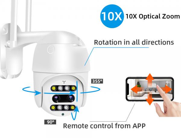 Carecam Pro 10X Zoom Dual Lens Night Vision Camcorder Security Wireless Wifi Cctv Camera