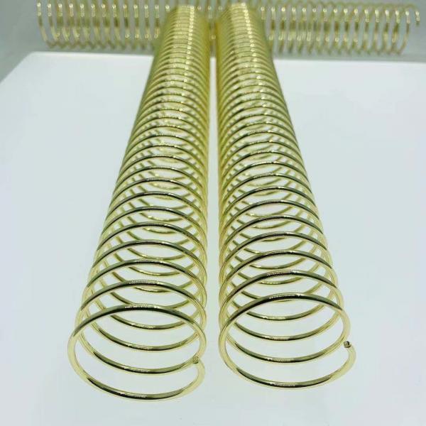 Quality Shiny Gold Wire Diameter 2.0 Mm Metal Single Spiral Binding Coil Suitable For for sale