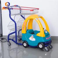 China Plastic Children Supermarket Shopping Trolley Colourful With Basket factory