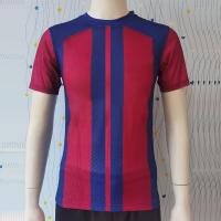 china Fabric Durable Soccer Team Jersey Polyester Breathable Striped Soccer Shirt