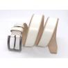 China White Mens Casual Leather Belt For Work Dress 1 1/2” Wide 4MM Thick Alloy Prong Buckle factory