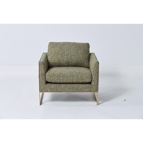 Quality Fashion Living Room Couches Natural Linen Material Fabric Green With Metal Base for sale