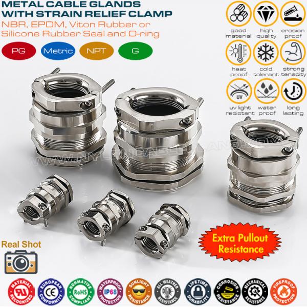 Quality Nickel-plated Brass IP68 Watertight G Thread Cable Gland with Traction Relief (Pull Relief) for Machines for sale