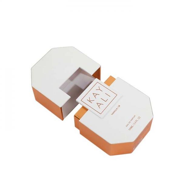 Quality Fashion Orange Perfume Packaging Box Custom UV Coating Surface for sale