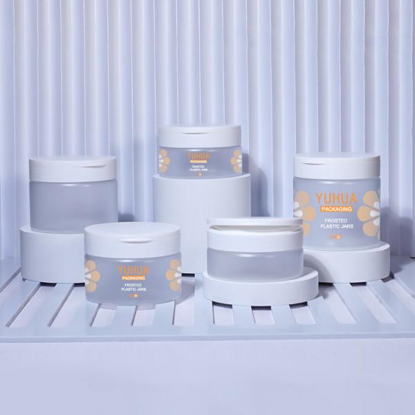 Quality Recycled PET Plastic Packaging Jars 480g Cosmetic Skincare Packaging for sale