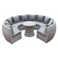 china Round Shape Curved Rattan Garden Outdoor Sofa Set