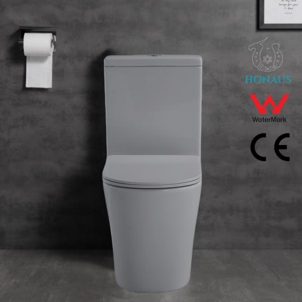 Quality Floor Mounted Dual Flush Round Two Piece Toilet Bowl Water Saving for sale
