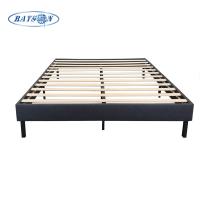 China Knitted Fabric Plywood Platform Beds Frame Mattress Base Gray Color factory
