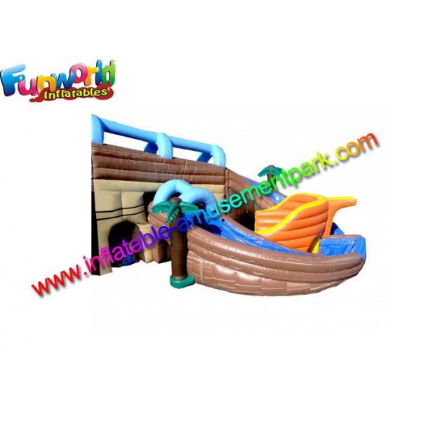 Quality Shipwreck Pirate Outdoor Inflatable Water Slides , Inflatable Water Pool Slides for sale