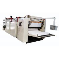 Quality PLC Program Control V Fold Facial Tissue Machine Steel To Steel Emboss 100m/Min for sale