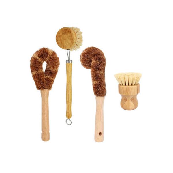 Quality Eco Friendly Bamboo Dish Brush Set Kitchen Utensil Cleaner Brush for sale