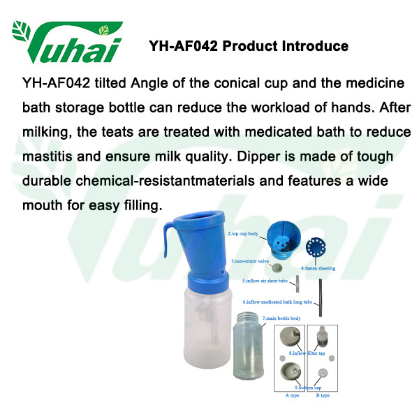 Quality 300ml Teat Dip Cup Medicated Bath Cup PP Material Foam Non Return For Cow for sale