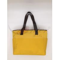 China Large Travel Tote Bags With Zipper Yellow Color 300D Polyester Material factory