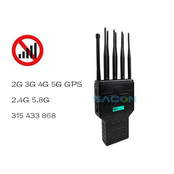 Quality 8 Antennas GPS WiFi 2G 3G 4G 16w Cell Phone Signal Interrupter Built In Battery for sale