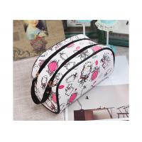 China Washable PVC Leather Promotional Toiletry Bag Protable With Double Zipper for sale