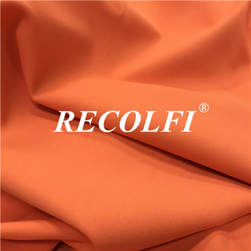 Quality High Upf Rating Recycled Spandex Fabric Orange Color For Ultimate Activewear for sale