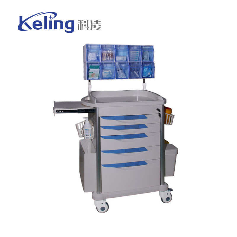 China Hospital Emergency Crash Cart Abs Aluminum Alloy Anesthesia Trolley for sale