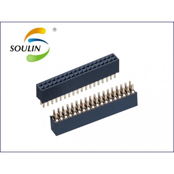 Quality Dual Row 2 X 20 Female Header Connector 1.27mm Pitch Phosphor Bronze for sale