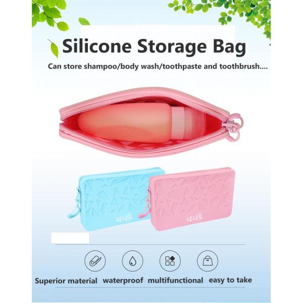 Quality Silicone Rabbit Square Silicone Cosmetic Storage Bag Fashion Solid Color Silicone Change Storage Bag for sale
