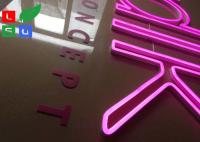 China Pink Flex Signage Neon Letter Signs With Clear Backing For Company Wall Custom Neon Sign factory