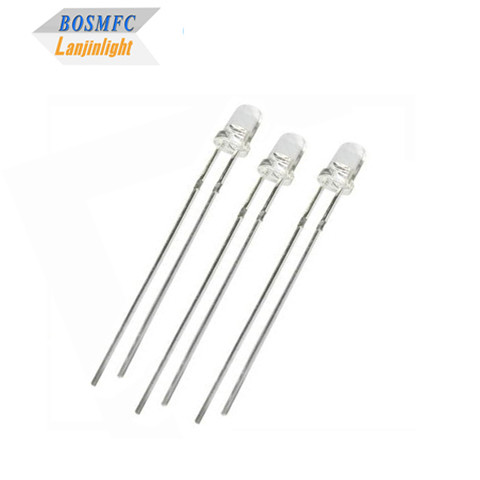 Quality Anti Static 3mm Through Hole LED Diode 20mA water clear lens for Outdoor Lighting for sale