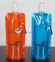 China Promotional Customized Foldable Plastic Water Bottle Bag,Fashion bpa free bottle foldable water bag 480ml bagease pack factory