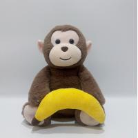 China Peek A Boo Monkey With Banana Interactive Repeats Plush Toy Musical Singing Talking factory