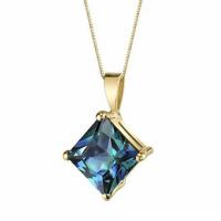 China Gold Plated Wholesale 925 Sterling Silver Jewelry Fashion Women Necklace Lab Created Alexandrite Stone Pendant factory