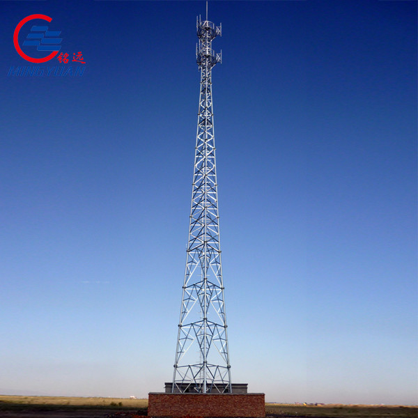 Quality 80m 45m Tubular Steel Tower Q355b Tubular Antenna Galvanized for sale
