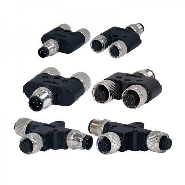 Quality M12 Waterproof Connector A Coding 4pins 5pins Circular Female Y Type Assembly for sale