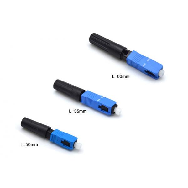 Quality 50mm Pre - Polished Fiber Optic Fast Connector Blue Single Mode Fiber Connectors for sale