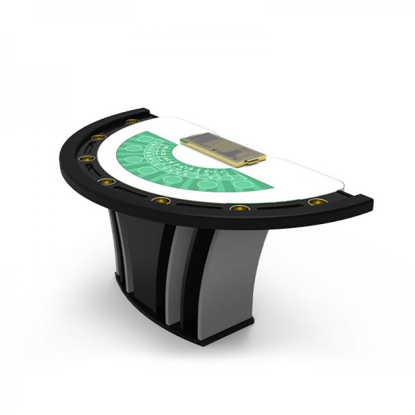 Quality Custom Casino Poker Table Black Jack Semicircle With Cup Holders for sale