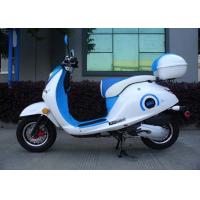 China White / Blue 50cc Mini Bike Scooter With Two Rear View Mirrors / Rear Box factory