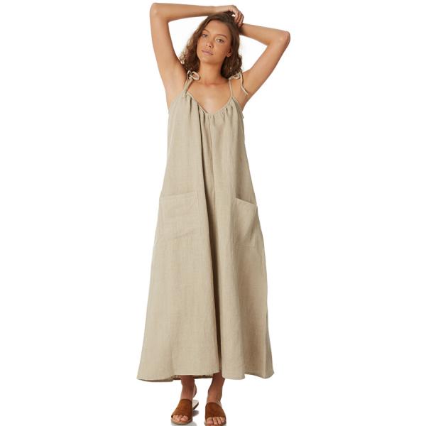 Quality Women 100% Linen Old Fashion Maxi Dress for sale