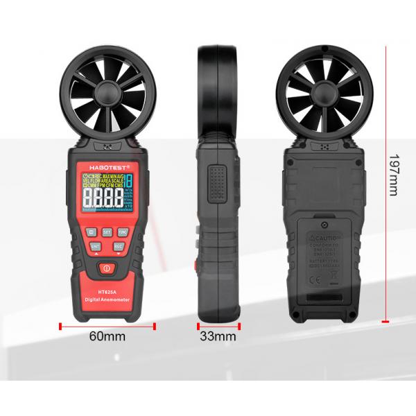 Quality 9999 CFM Handheld Digital Anemometer , HT625B Wind Meter Anemometer for sale