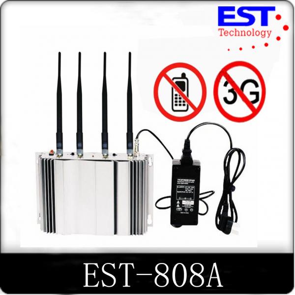 Quality 3G Cell Phone Signal Jammer Blocker EST - 808A 2100 - 2200MHZ Frequency for sale
