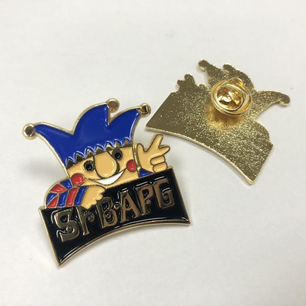 Quality Shiny Gold Souvenir Metal Lapel Pins Clown Christmas Cute Soft Hard Enamel Badge for sale