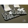 China Cancer Aids Logo Custom Soft Enamel Medals Spray Black Plating And With Printing Ribbon factory