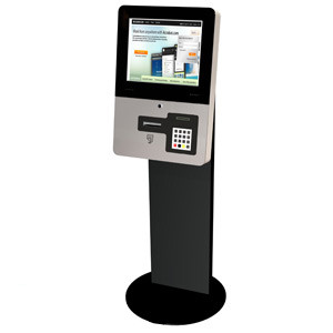 Quality Compact Thin Wall Mounted Kiosk With Card Reader Printer Function For Banks V633 for sale