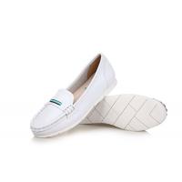 China high quality white slip-up loafers cow leather shoes women cowhide shoes fashion loafers designer shoes BS-L1 factory