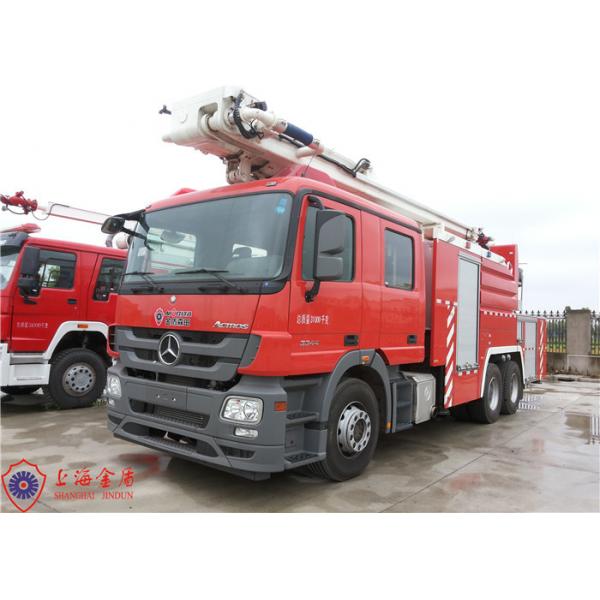 Quality High Spraying Water Tower Fire Truck Benz Chassis 32 Meters Working Height for sale