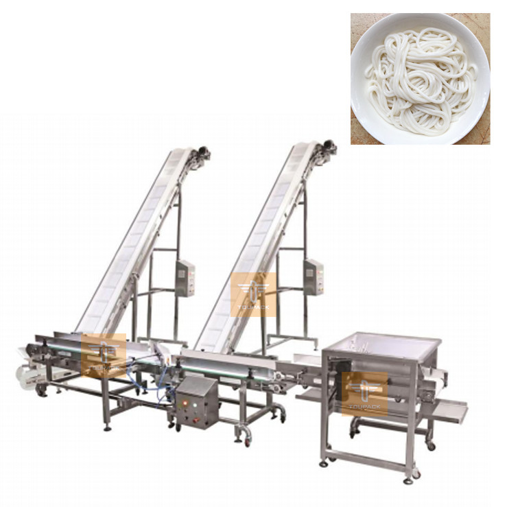 China Automatic Conveying System For Rice Noodles Food Grade Belt Inclined Conveyor factory