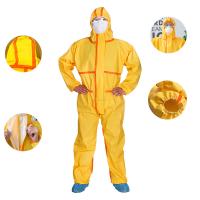 Quality 70-100GSM Heavy Industry Disposable Hazmat Suit Chemical Protection Coverall for sale