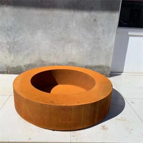 Quality Outdoor Round Shape Wood Burning Corten Steel Fire Pit For Backyard for sale