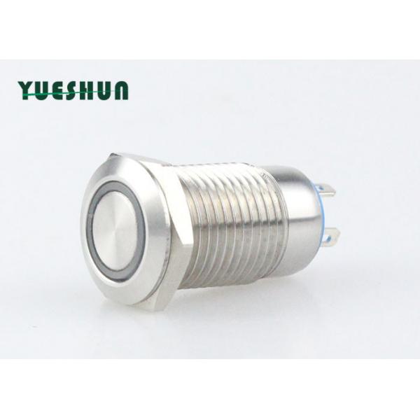 Quality High Security Metal Momentary Push Button Switch LED Illuminated Flat Round Head for sale