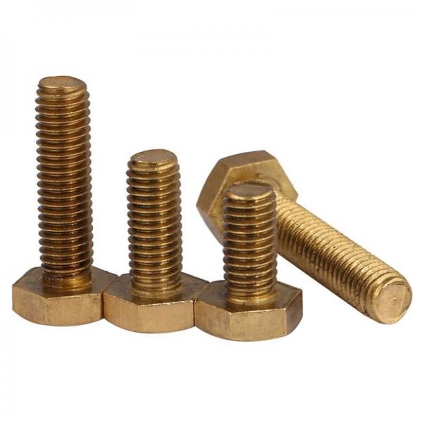 Quality M10 Stainless Steel Brass Hex Head Bolts 6-100mm Length Grade 4.8 For Machine for sale