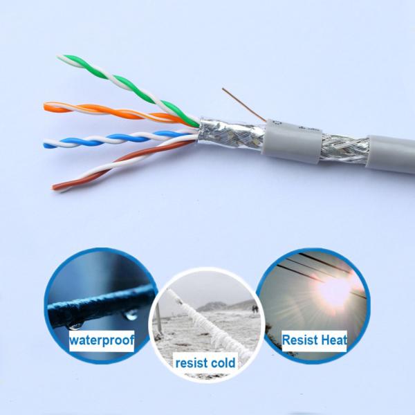 Quality FTP 4 Pairs 24AWG 1000 Ft Cat5e Ethernet Cable HDPE Insulation for sale